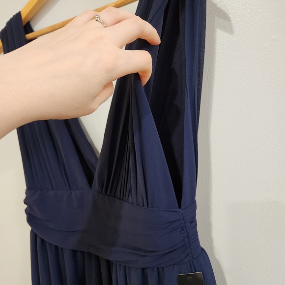 Lulu's Heavenly Hues Navy Blue Double V-Neck Maxi Dress, Size Large - Picture 8 of 14